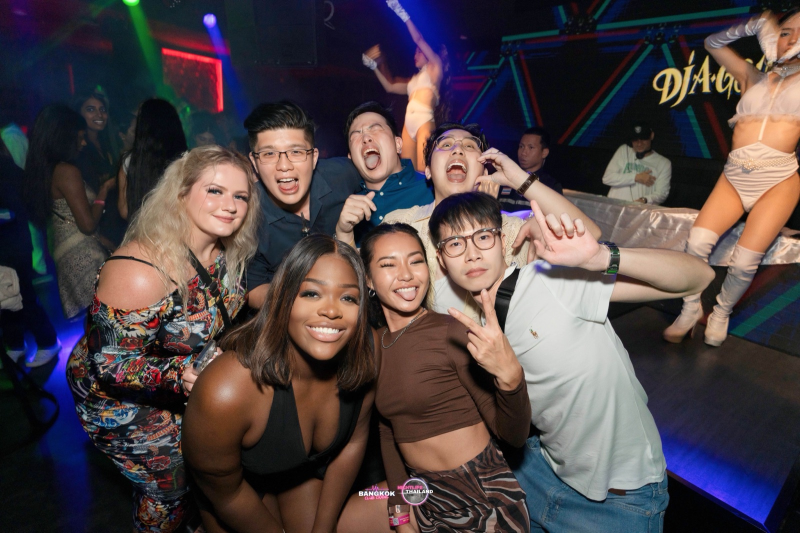 The crew on the nightclub floor